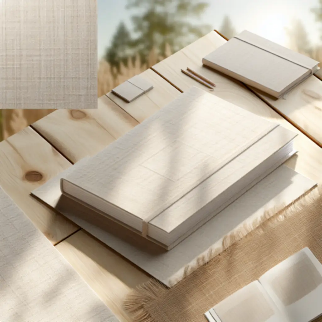 Classic Linen Notebook A5 z okładką lnianą w odcieniu kremu