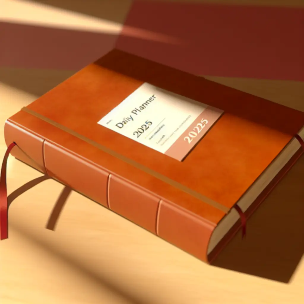 Planner dzienny 2025 w rozmiarze B5 w kolorze terakoty