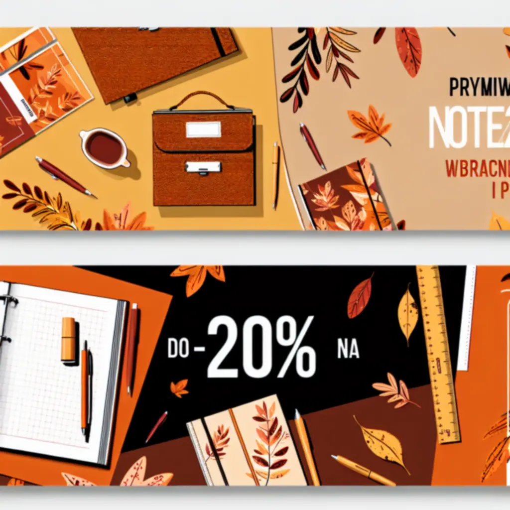 Ilustracja banera promocji — kolaż produktów